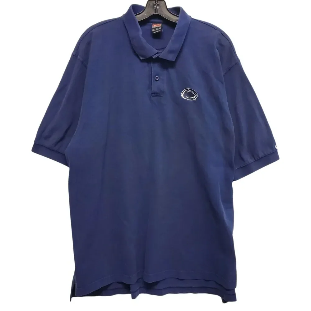 PENN STATE NITTANY LIONS Polo Shirt Mens XXL Blue TEAM NIKE College Football VTG